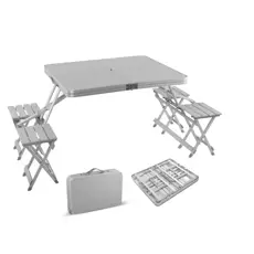 طاولة قابلة للطي مع 4 كراسي